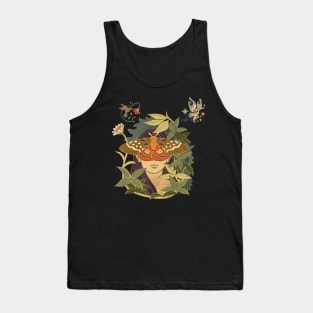 Vintage Flower Girl with Butterflies Tank Top